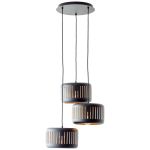 Brilliant Tyas Luce Pendente Metallo Nero Oro | 520mm - Adatto per 3x E27