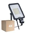 Confezione Multipack 4x Philips Proiettore LED Ledinaire BVP167 50W 6000lm 110D - 830-840-865 CCT | IP65 - Sensore di Movimento e Luce - Simmetrico